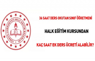 36 saat ders okutan sınıf öğretmeni halk eğim...