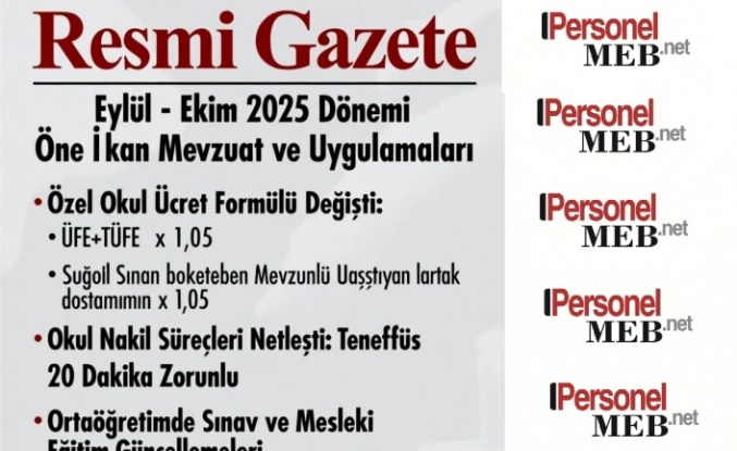 Eylül - Ekim 2025 Dönemi Öne Çıkan Mevzuat ve Uygulamaları